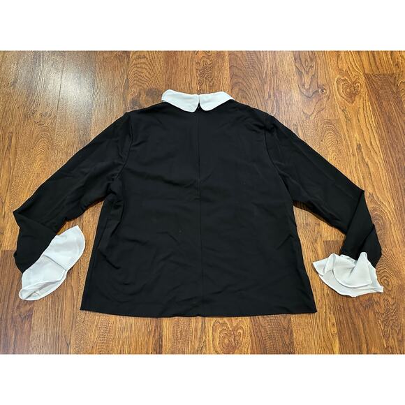 Cece Women's Embellished Layered Look Top Black Sz L Chic Effortless Style - Picture 2 of 10